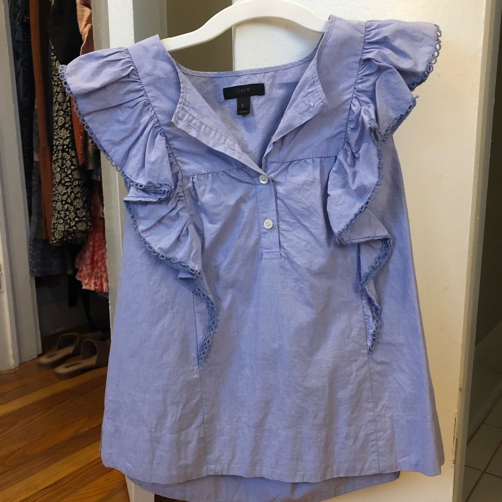J Crew Lavender Ruffle Top